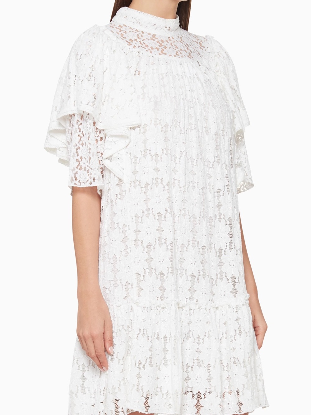 Isabel Marant White Floral Lace Midi Dress